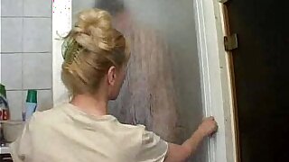 Adorable Russian step mother fu.king with her in bathroom