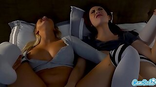 Lesbian Teen Step Sisters Masturbate  and Touch Each Other For Outright Orgasms